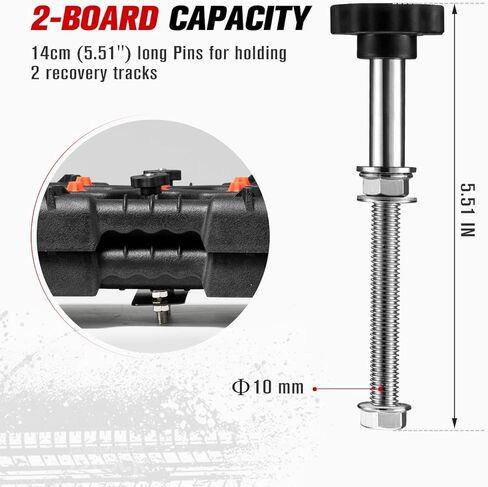FieryRed Upgraded Traction Board Mount Pins, Anti-rust Recovery Board Mounting Kit Fit for All 4.72"~6.69"（12~17cm） Hole Spacing in Saudi Arabia