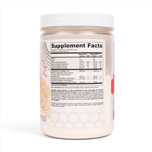 Strong + Sexy Fit Collagen Peptides Plus Powder with Hyaluronic Acid and Vitamin C, Women's Hair, Skin, Nails and Joint Support Supplement, Grass Fed Bovine Collagen, Cinnamon Dulce, 20-40 Svg in Saudi Arabia