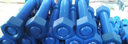 Lamons ROD.BLUE.3/4-10x8-3/4Inx5.2HH 3/4 بوصة - مقاس 10 خيوط، طول 8-3/4 بوصة، قضبان ملولبة مطلية بمادة PTFE باللون الأزرق B7، مع صواميل HH (5 قضبان، 10 صواميل) in Kuwait