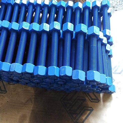 Lamons ROD.BLUE.3/4-10x8-3/4Inx5.2HH 3/4 بوصة - مقاس 10 خيوط، طول 8-3/4 بوصة، قضبان ملولبة مطلية بمادة PTFE باللون الأزرق B7، مع صواميل HH (5 قضبان، 10 صواميل) in Kuwait