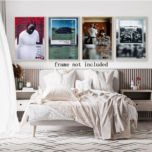 LunarWhisper Kendrick Poster Lamar Music Album Signed Cover Canvas Poster Set of 4 for Living Room Bedroom Decoration Fans Pictures Gift Unframed8x12inch in Saudi Arabia