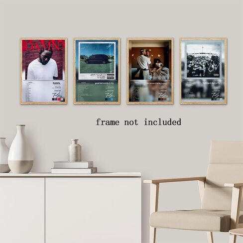LunarWhisper Kendrick Poster Lamar Music Album Signed Cover Canvas Poster Set of 4 for Living Room Bedroom Decoration Fans Pictures Gift Unframed8x12inch in Saudi Arabia