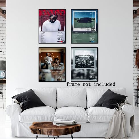 LunarWhisper Kendrick Poster Lamar Music Album Signed Cover Canvas Poster Set of 4 for Living Room Bedroom Decoration Fans Pictures Gift Unframed8x12inch in Saudi Arabia
