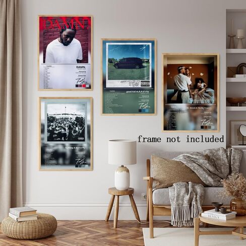 LunarWhisper Kendrick Poster Lamar Music Album Signed Cover Canvas Poster Set of 4 for Living Room Bedroom Decoration Fans Pictures Gift Unframed8x12inch in Saudi Arabia