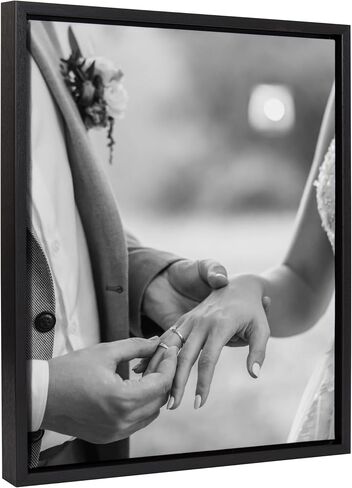Kate and Laurel Sylvie Custom Printed Beaded Framed Canvas Wall Art, 16x20 Gold, Personal Canvas Print with Your Photos for Bedroom or Living Room Gallery Wall | Printed and Hand Framed in the USA in Saudi Arabia