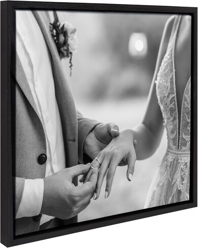 Kate and Laurel Sylvie Custom Printed Beaded Framed Canvas Wall Art, 16x20 Gold, Personal Canvas Print with Your Photos for Bedroom or Living Room Gallery Wall | Printed and Hand Framed in the USA in Saudi Arabia