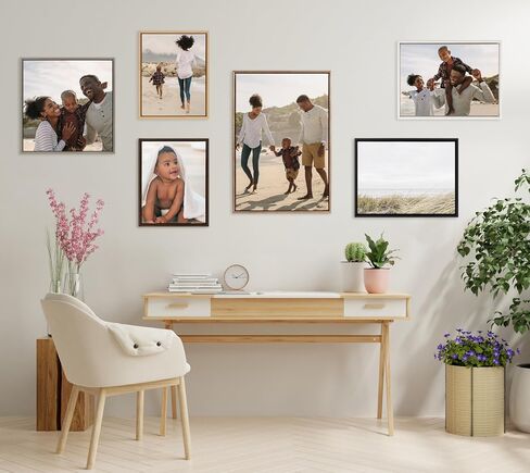 Kate and Laurel Sylvie Custom Printed Beaded Framed Canvas Wall Art, 16x20 Gold, Personal Canvas Print with Your Photos for Bedroom or Living Room Gallery Wall | Printed and Hand Framed in the USA in Saudi Arabia