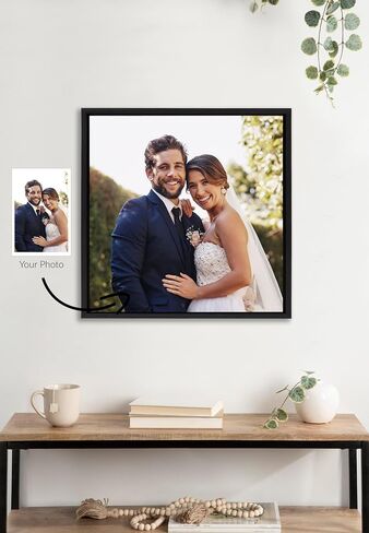 Kate and Laurel Sylvie Custom Printed Beaded Framed Canvas Wall Art, 16x20 Gold, Personal Canvas Print with Your Photos for Bedroom or Living Room Gallery Wall | Printed and Hand Framed in the USA in Saudi Arabia