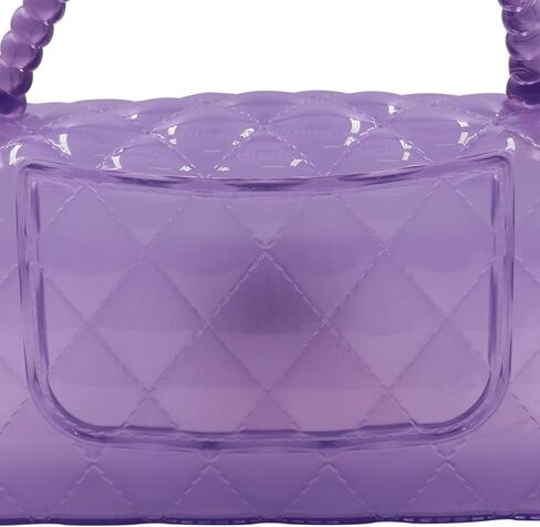 Fashion Candy Color Jelly Crossbody Bag for Women Girls Transparent Satchel Shoulder Handbag with Beaded Top Handle in Kuwait