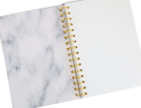 MILIKO A5 Hardcover Spiral Dot Grid White Marble Notebook Set-2 Notebooks per Pack,80 Sheets(160 Pages) 100gsm Paper,8.27"x5.67"(White Dot) in Saudi Arabia