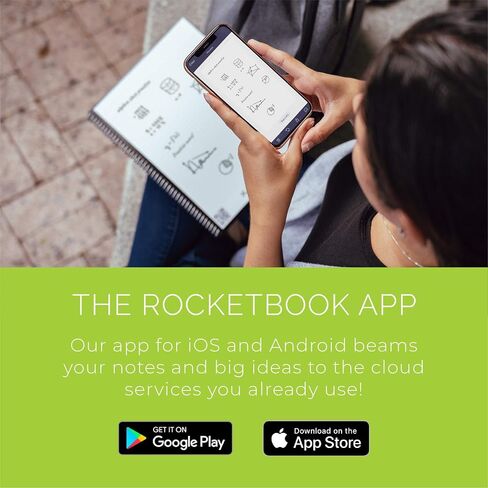 Rocketbook Matrix Smart Reusable Graph Notebook | Eco-friendly, Digitally Connected Isometric Notebook | infinity Black, Letter Size (8.5" x 11") with Pen, Cloth, and App Included in Saudi Arabia