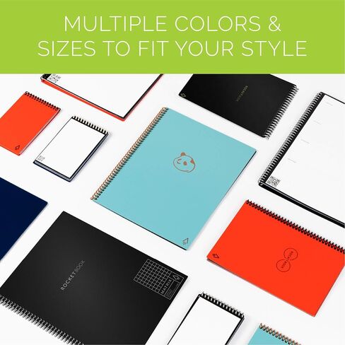 Rocketbook Matrix Smart Reusable Graph Notebook | Eco-friendly, Digitally Connected Isometric Notebook | infinity Black, Letter Size (8.5" x 11") with Pen, Cloth, and App Included in Saudi Arabia