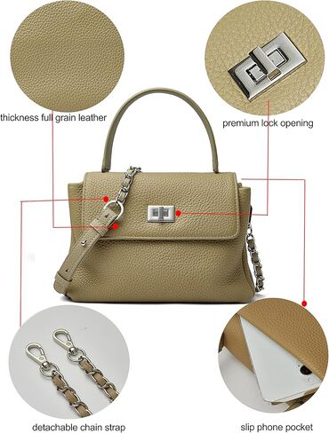 دوريس اند جاكي حقائب يد من الجلد الطبيعي بمقبض علوي للنساء حقيبة صغيرة محفظة كروس مع قفل رفرف in Kuwait