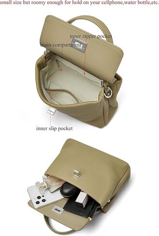 دوريس اند جاكي حقائب يد من الجلد الطبيعي بمقبض علوي للنساء حقيبة صغيرة محفظة كروس مع قفل رفرف in Kuwait