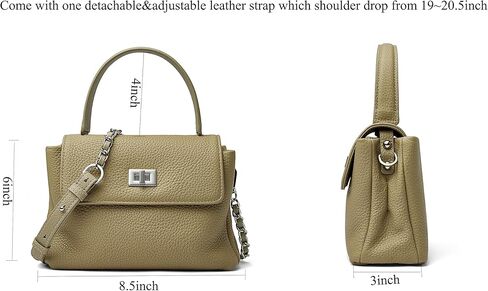 دوريس اند جاكي حقائب يد من الجلد الطبيعي بمقبض علوي للنساء حقيبة صغيرة محفظة كروس مع قفل رفرف in Kuwait