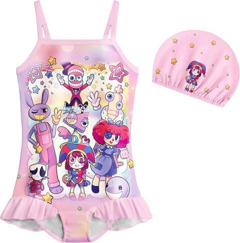 Toddler Girls One Piece Swimsuit Kids Cartoon Bathing Suit Summer Beach Swimwear in Saudi Arabia