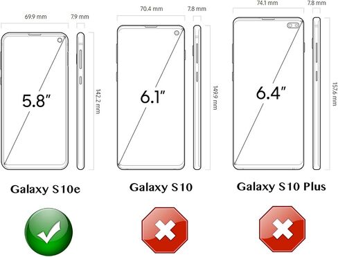 حافظة WallSkiN لهاتف Galaxy S10e (5.8") شديدة التحمل لكامل الجسم من الدرجة العسكرية للحماية من السقوط | حافظة للرجال مع حزام بمشبك - أسود/أسود in Kuwait