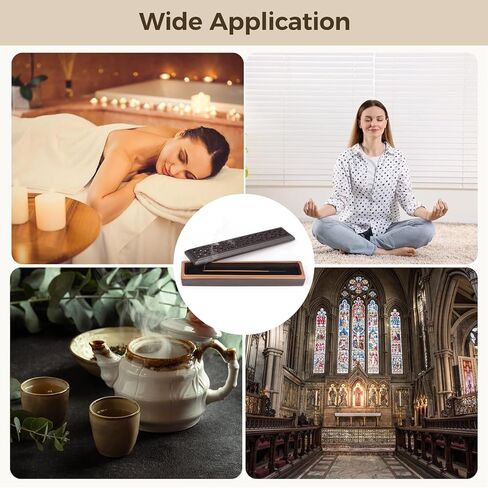 Ceramic Incense Stick Holder, Traditional Chinese Incense Burner, Rectangular Incense Holder, Coffin Style Hollow Agarbatti Holder, Ash Catcher for Meditation, Yoga, Spa in Kuwait