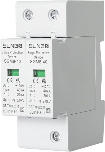 واقي التيار 40KA، استجابة سريعة 420 فولت تيار متردد 2P صواعق الجهد المنخفض للمنزل، حماية متينة in Kuwait