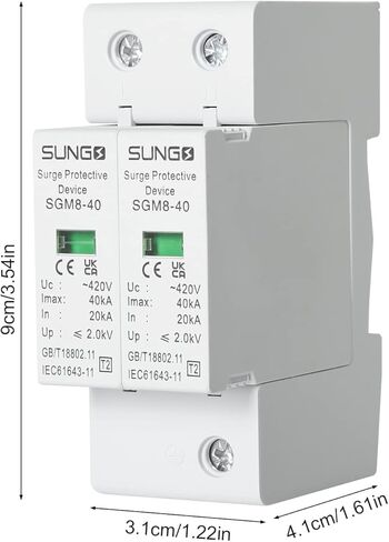 واقي التيار 40KA، استجابة سريعة 420 فولت تيار متردد 2P صواعق الجهد المنخفض للمنزل، حماية متينة in Kuwait