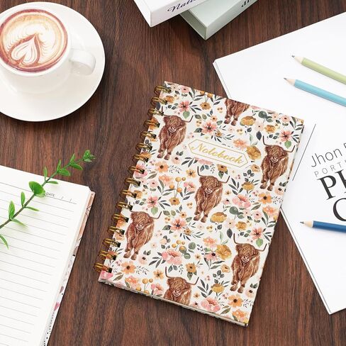 Greenery Spiral Journal Notebook 80 Sheets A5 Watercolor Eucalyptus Leaves College Ruled Notebook Strong Twin-Wire Binding with Premium Paper for School Office Home Gifts in Kuwait