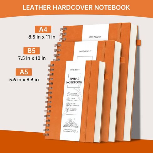 Spiral Notebook 8.5" x 11", A4 Large Notebooks College Ruled with Removable Dividers, 320 Pages 100GSM Hardcover Leather Lined Journals for Writing Work, Spiral Bound Journaling for Women Men (Green) in Saudi Arabia