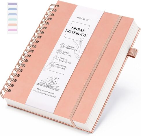 Spiral Notebook 8.5" x 11", A4 Large Notebooks College Ruled with Removable Dividers, 320 Pages 100GSM Hardcover Leather Lined Journals for Writing Work, Spiral Bound Journaling for Women Men (Green) in Saudi Arabia
