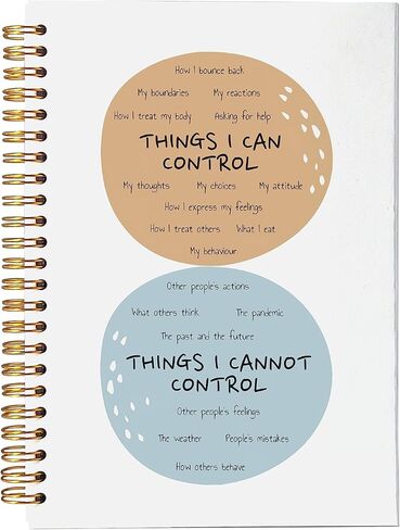 دائرة التحكم في الصحة العقلية، شيء يمكنني ولا أستطيع التحكم فيه، دفتر ملاحظات حلزوني مقاس 5.5 × 8.3 بوصة، دفتر ملاحظات حلزوني مبطن بعلم النفس، هدايا للتوعية بالصحة العقلية in Kuwait