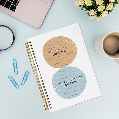 دائرة التحكم في الصحة العقلية، شيء يمكنني ولا أستطيع التحكم فيه، دفتر ملاحظات حلزوني مقاس 5.5 × 8.3 بوصة، دفتر ملاحظات حلزوني مبطن بعلم النفس، هدايا للتوعية بالصحة العقلية in Kuwait