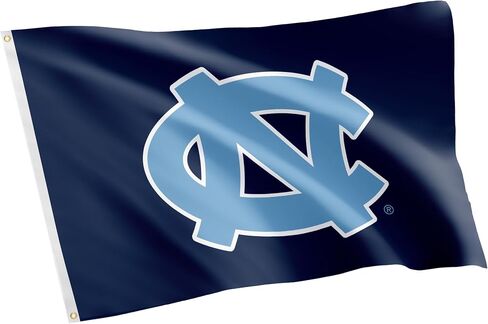 لافتات علم جامعة نورث كارولينا بعلم UNC Chapel Hill Tar Heels 100% بوليستر للاستخدام الداخلي والخارجي 3x5 (النمط Z) in Saudi Arabia