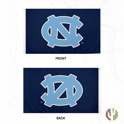 لافتات علم جامعة نورث كارولينا بعلم UNC Chapel Hill Tar Heels 100% بوليستر للاستخدام الداخلي والخارجي 3x5 (النمط Z) in Saudi Arabia