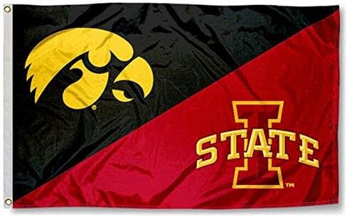 Iowa vs. Iowa State House Divided 3x5 Flag in Saudi Arabia
