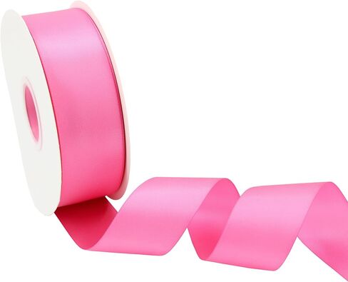 Solid Color Satin Ribbon 1-1/2 inch x 50 Yards Roll Hot Pink Double Faced for Gift Wrapping Crafts Wedding Decoration, Wedding Invitation Card, Birthday Party Decoration in Saudi Arabia