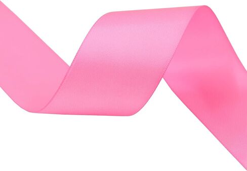 Solid Color Satin Ribbon 1-1/2 inch x 50 Yards Roll Hot Pink Double Faced for Gift Wrapping Crafts Wedding Decoration, Wedding Invitation Card, Birthday Party Decoration in Saudi Arabia