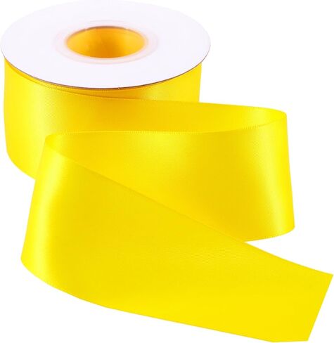 شريط ساتان بلون خالص مقاس 1-1/2 بوصة × 50 ياردة، لون وردي فاقع مزدوج الوجه لتغليف الهدايا، ديكور الزفاف، بطاقة دعوة الزفاف، ديكور حفلة عيد الميلاد in Kuwait