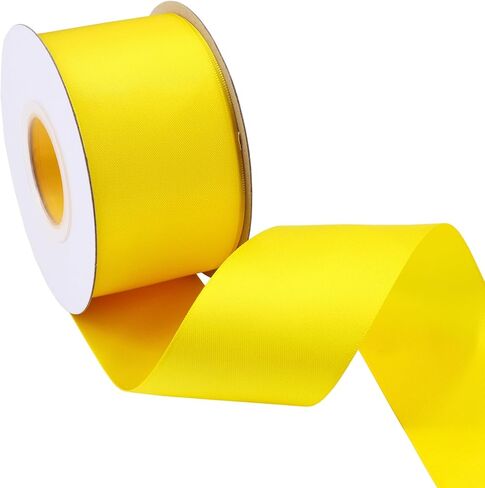 شريط ساتان بلون خالص مقاس 1-1/2 بوصة × 50 ياردة، لون وردي فاقع مزدوج الوجه لتغليف الهدايا، ديكور الزفاف، بطاقة دعوة الزفاف، ديكور حفلة عيد الميلاد in Kuwait