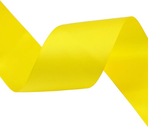 شريط ساتان بلون خالص مقاس 1-1/2 بوصة × 50 ياردة، لون وردي فاقع مزدوج الوجه لتغليف الهدايا، ديكور الزفاف، بطاقة دعوة الزفاف، ديكور حفلة عيد الميلاد in Kuwait