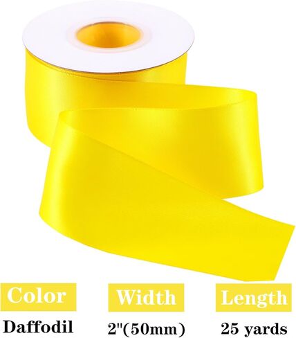 شريط ساتان بلون خالص مقاس 1-1/2 بوصة × 50 ياردة، لون وردي فاقع مزدوج الوجه لتغليف الهدايا، ديكور الزفاف، بطاقة دعوة الزفاف، ديكور حفلة عيد الميلاد in Kuwait