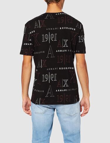 تي شيرت A｜X ARMANI EXCHANGE للرجال بأكمام قصيرة وشعار التراث 1991 in Saudi Arabia
