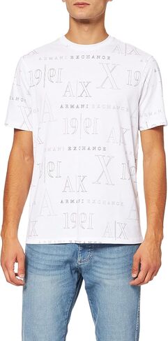 تي شيرت A｜X ARMANI EXCHANGE للرجال بأكمام قصيرة وشعار التراث 1991 in Saudi Arabia