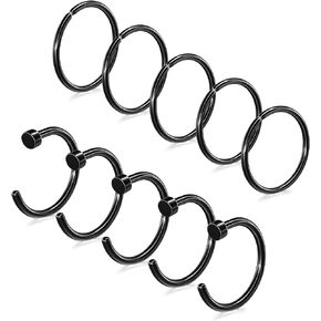 BodyBonita 10Pcs Nose Rings Hoops 316L-22G 20G 18G Septum Rings Bendable Hypoallergenic Cartilage Earrings for Women Conch Piercing Jewelry Helix Rook Tragus Lobe Daith Snug Belly Button Ring 8mm 10mm
