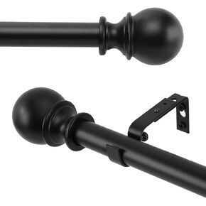 1 Inch Diameter Curtain Rod, Curtain rods for windows 48 to 86, Standard Decorative Window Curtain Rod Set with Brackets for Bathroom Kitchen Bedroom Window