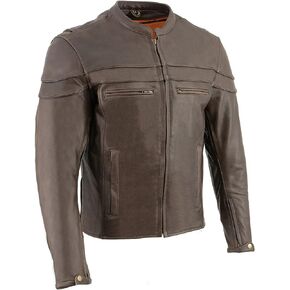 Milwaukee Leather ML1408RT Men's Retro Brown 'Savage' Sporty Crossover Retro Leather Jacket