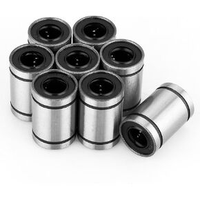 8Pcs LM10UU Linear Bearings 10mm CNC Linear Motion Ball Bearing Bushing Double Side Rubber Sealed for 3 Dimensional Printer CNC Parts