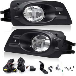 RP Remarkable Power, Fog Light for 2006 2007 Accord 4DR(4 Door) Driving Bumper Fog Lamps with Wiring Harness& Switch Clear Lens Light Kit FL7048