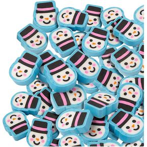 Snowman Mini Erasers - Stationery - 144 Pieces