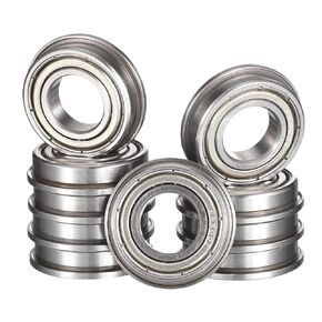 F6904ZZ Flanged Ball Bearing, ID 20mm x OD 37mm x Width 9mm Double Metal Shielded Deep Groove Bearings, Pre-Lubricated (GCr15) Chrome Steel 10pcs
