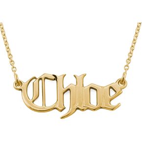MYKA - Retro Personalized Old English Font Name Necklace In 925 Sterling Silver, 18K Gold & Rose Gold Plated - Custom Jewelry Nameplate - Dainty Christmas, Mother's Day, Xmas, Birthday Jewelry Gift For Mom, Mother, Her, Women in Kuwait