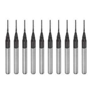 uxcell End Mill CNC Router Bits, 0.8mm x 6mm 1/8" Shank Diamond Film Coated Carbide Engraving Bit Milling Cutter Right Hand for PCB Plastic Fiber Wood 10pcs