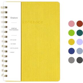 Spiral Notebook-6.10" x 8.19" College Ruled Journal with Inner Pockets and 160 Pages,PU Leather Cover Business Journal, Twin-Wire Binding Notebook Perfect for Office & Home School Supplies